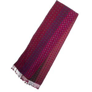 PINK, Burgundy, Red, Teal Green, & Purple Polka Dot/Striped Scarf Knotted Fringe